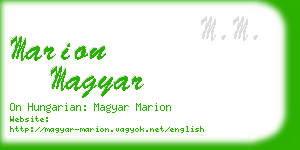 marion magyar business card